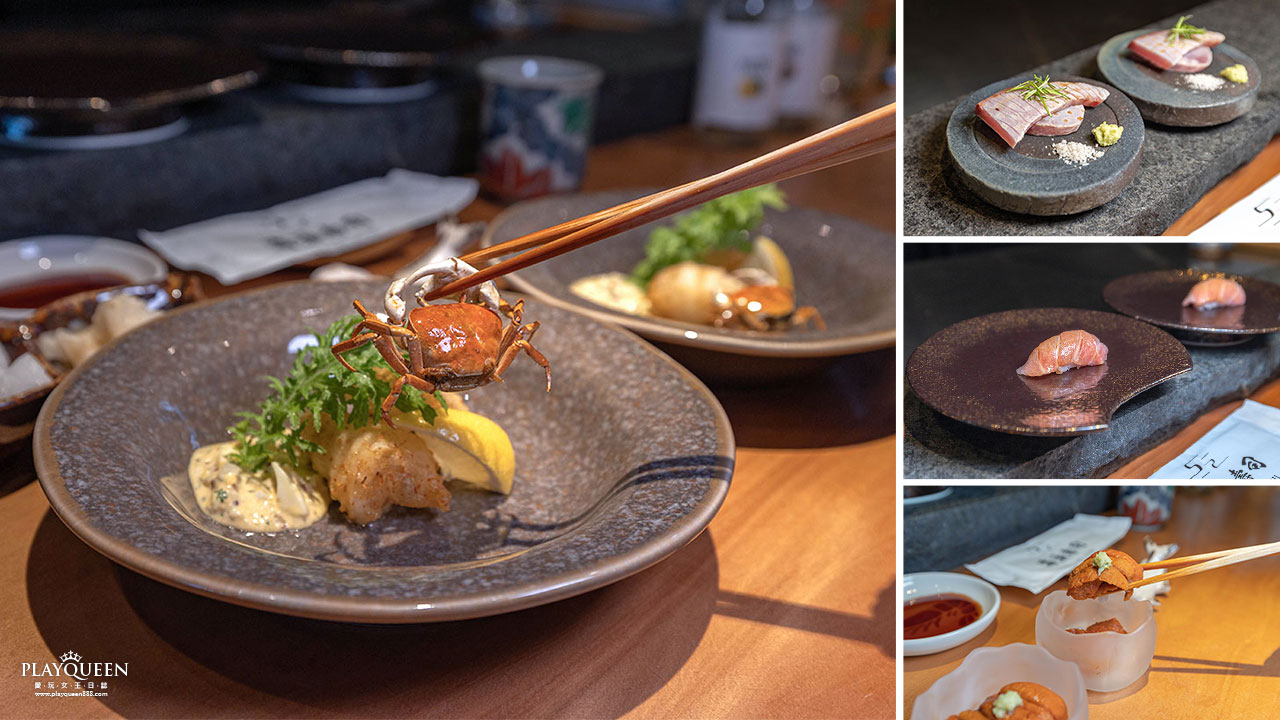海浪壽司｜日式割烹台中無菜單料理推薦，爆量生魚壽司活體宮崎小沢蟹，超適合聚餐慶生的超大包廂用餐空間，最新2026台中北屯日本料理推薦