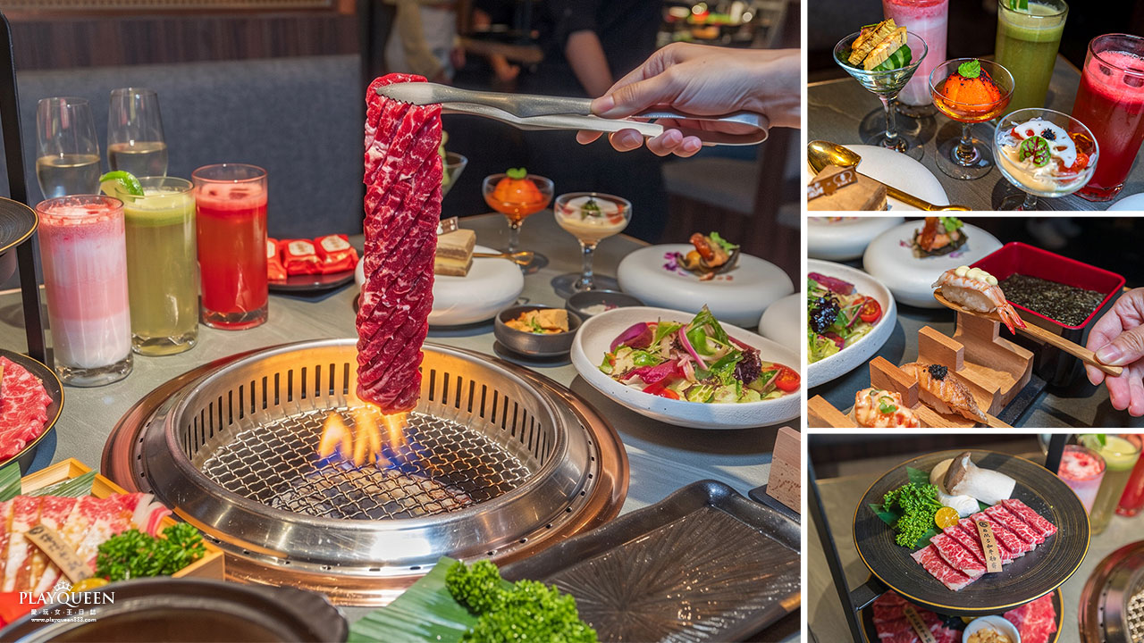 札卡燒肉南屯店｜被燒肉耽誤的高級日本料理？壽司之神御用海苔×桌邊代烤和牛，焦糖烏魚子蟹膏、啢男聯名甜點，台中南屯聚餐約會新天花板！